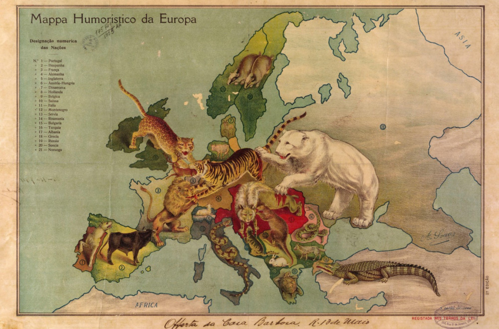 Smešna mapa Evrope iz 1914: Ljudi u neverici gledaju šta predstavlja Srbiju FOTO