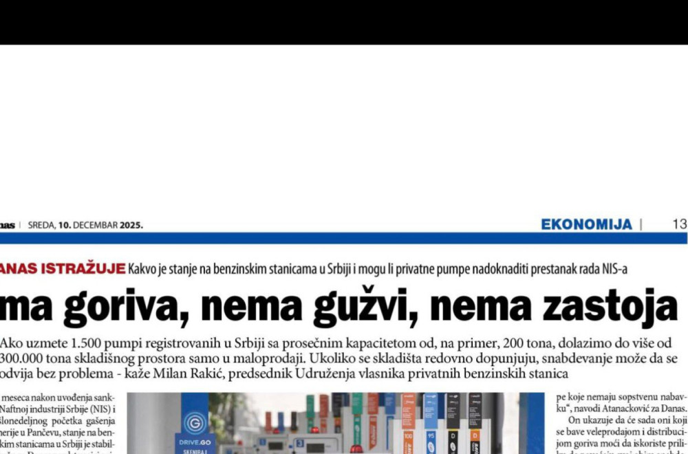 Opozicioni Danas priznao: Vučić i vlada se odgovorno spremili i u Srbiji nema nikakvih problema s gorivom