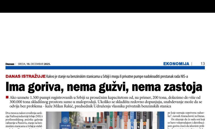 Opozicioni Danas priznao: Vučić i vlada se odgovorno spremili i u Srbiji nema nikakvih problema s gorivom FOTO