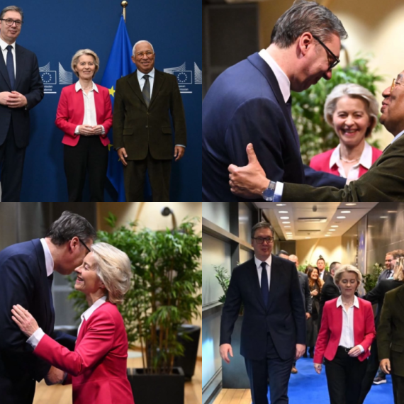 Vučić u Briselu: U toku je radna večera sa Ursulom fon der Lajen i Antoniom Koštom