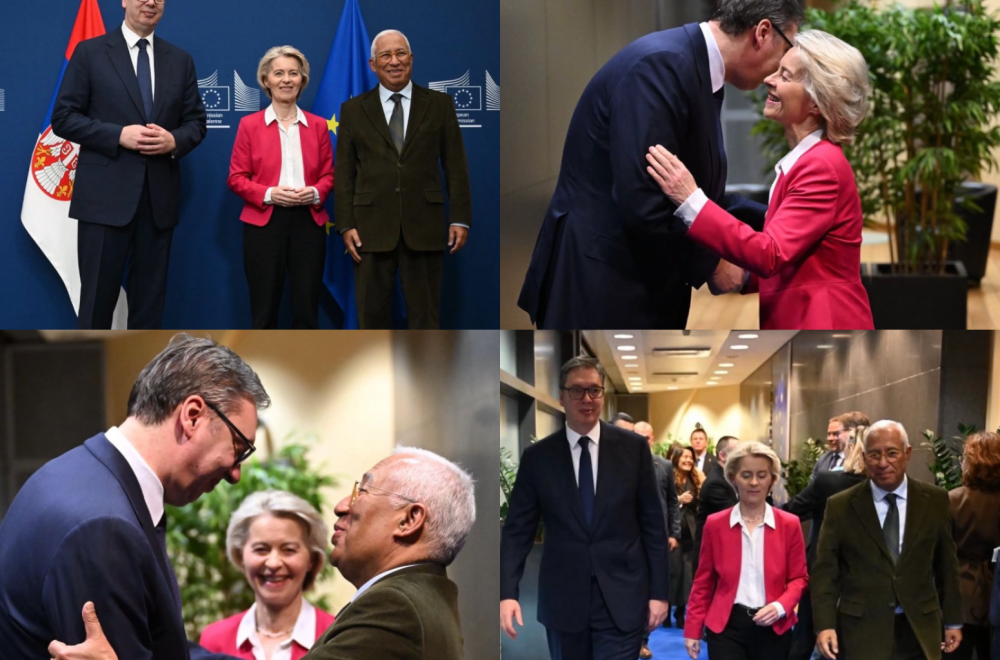 Vučić u Briselu sa dvoje najvažnijih ljudi u EU; Večera sa Ursulom fon der Lajen i Antoniom Koštom FOTO