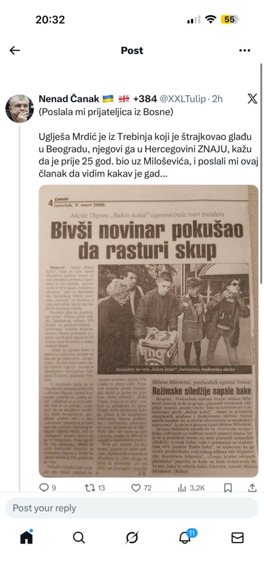 Vojvođanski separatisti brutalno napali Mrdića jer se i pre 30 godina borio protiv onih koji su rušili državu