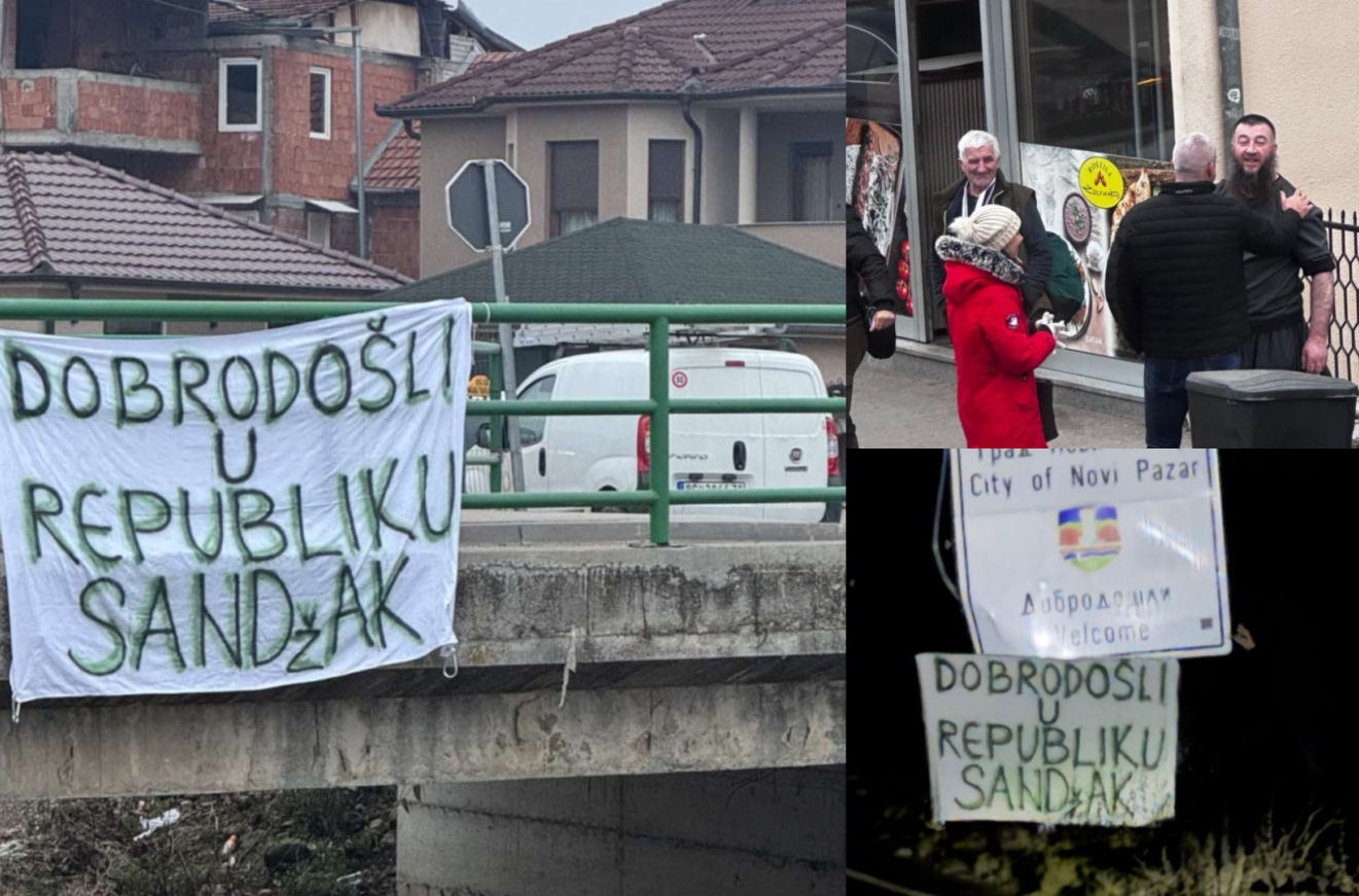 Blokaderski protest u Novom Pazaru: Skandalozni natpisi – hoće Republiku Sandžak; Bačulov u društvu vehabije