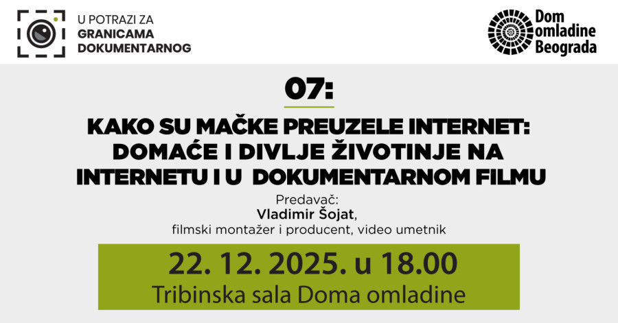 Predavanje Kako su mačke preuzele internet u Domu omladine Beograda