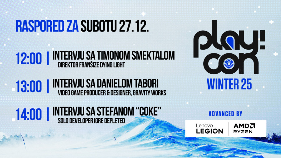 Play!Con Winter 2025: Vikend predavanja sa game developerima iz Srbije i regiona