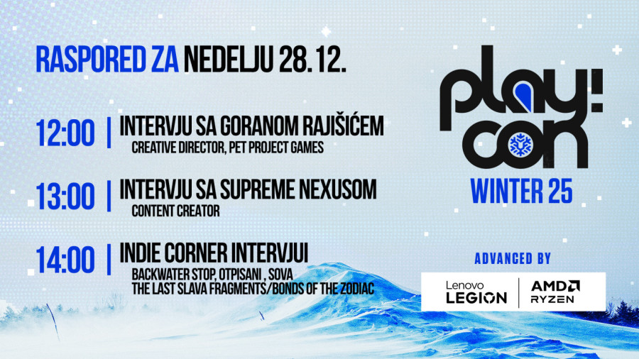 Play!Con Winter 2025: Vikend predavanja sa game developerima iz Srbije i regiona