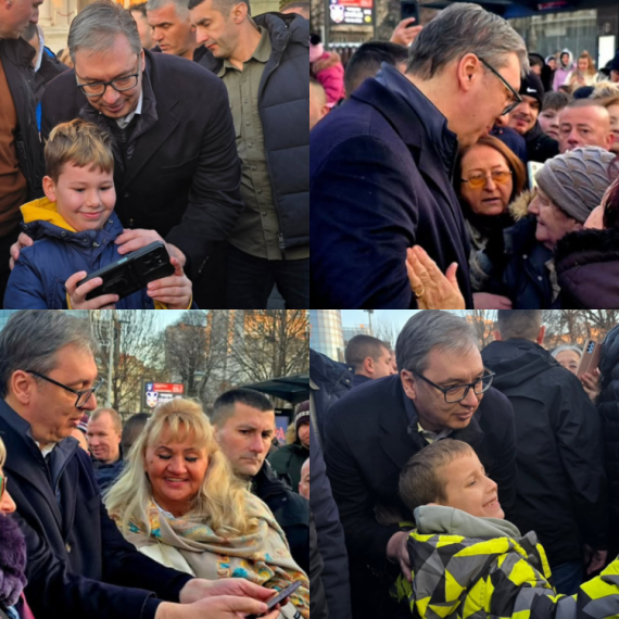 Vučić sa građanima na novogodišnjem bazaru ispred Skupštine; "Srbiju je u 2025. sačuvao narod" FOTO