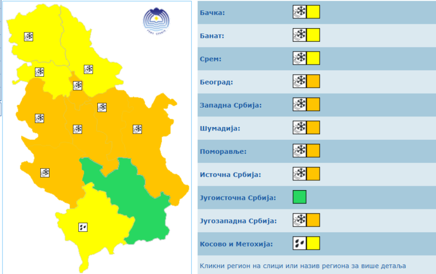 Pred Srbijom su ledeni dani; Hitno se oglasio RHMZ: Izdat niz upozorenja, popaljeni alarmi
