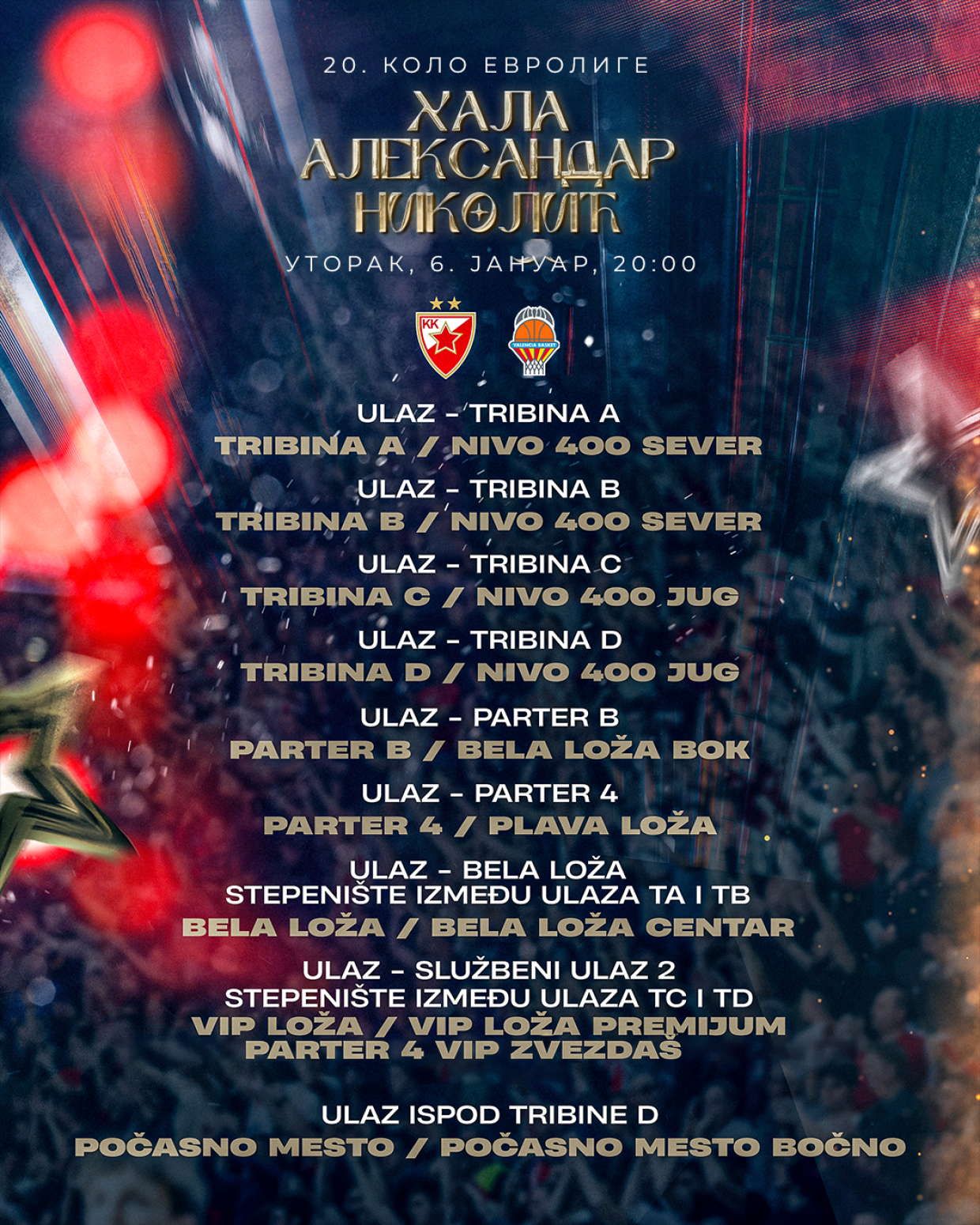 Zvezda se oglasila pred Valensiju u Pioniru – ima važnu poruku za navijače