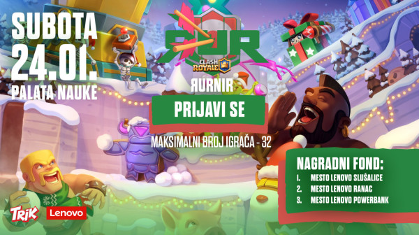 RUR vas poziva na novu Clash Royale avanturu! Takmičite se i osvojite opremu od Lenova