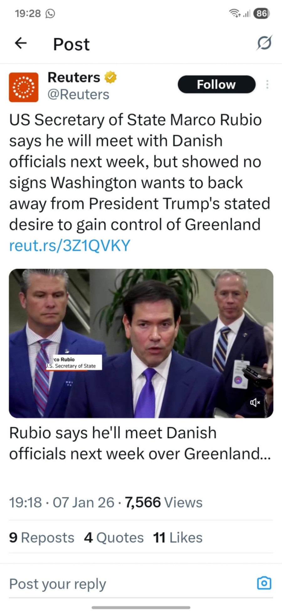 Amerika ne odustaje: Sledeće nedelje sastanak sa zvaničnicima Danske i Grenlanda