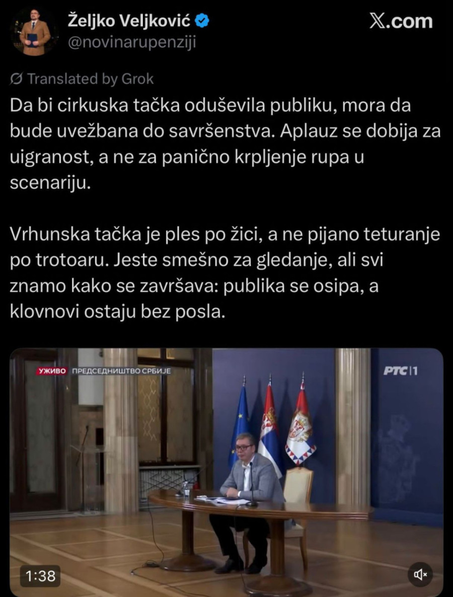 Brnabić: Blokaderi napadaju Vučića i za Božić; Eto, to je ta razlika među nama FOTO
