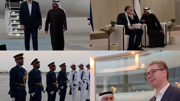 Vučić arrives in Abu Dhabi: A ceremonial welcome prepared; I'm looking forward to meeting my friend bin Zayed