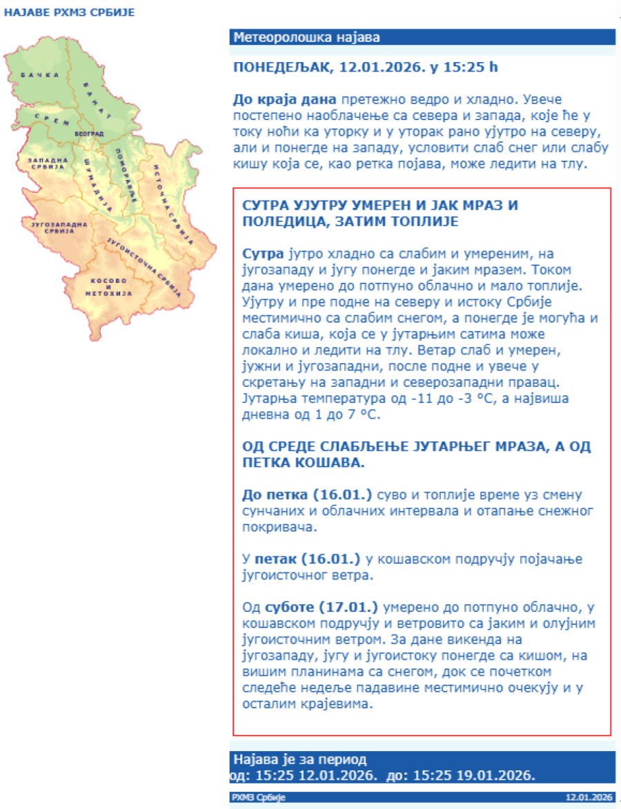 Konačno – stiže otopljenje MAPA