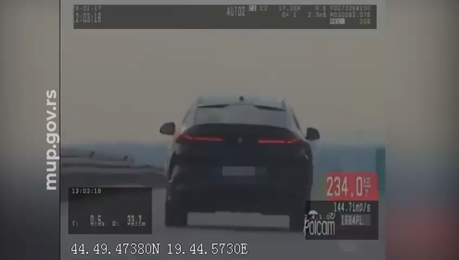 Jurio gotovo 240 na sat