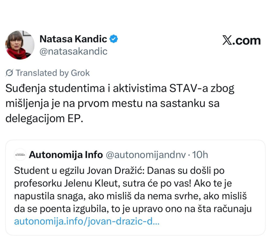 Nataša Kandić poručuje: Žalićemo se Piculi što je sprečen državni udar u Srbiji