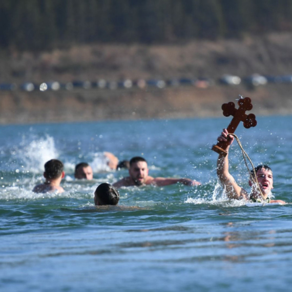 Vera jača od hladnoće: Na Dunavu u Sremskoj Kamenici takmičilo se stotinu plivača