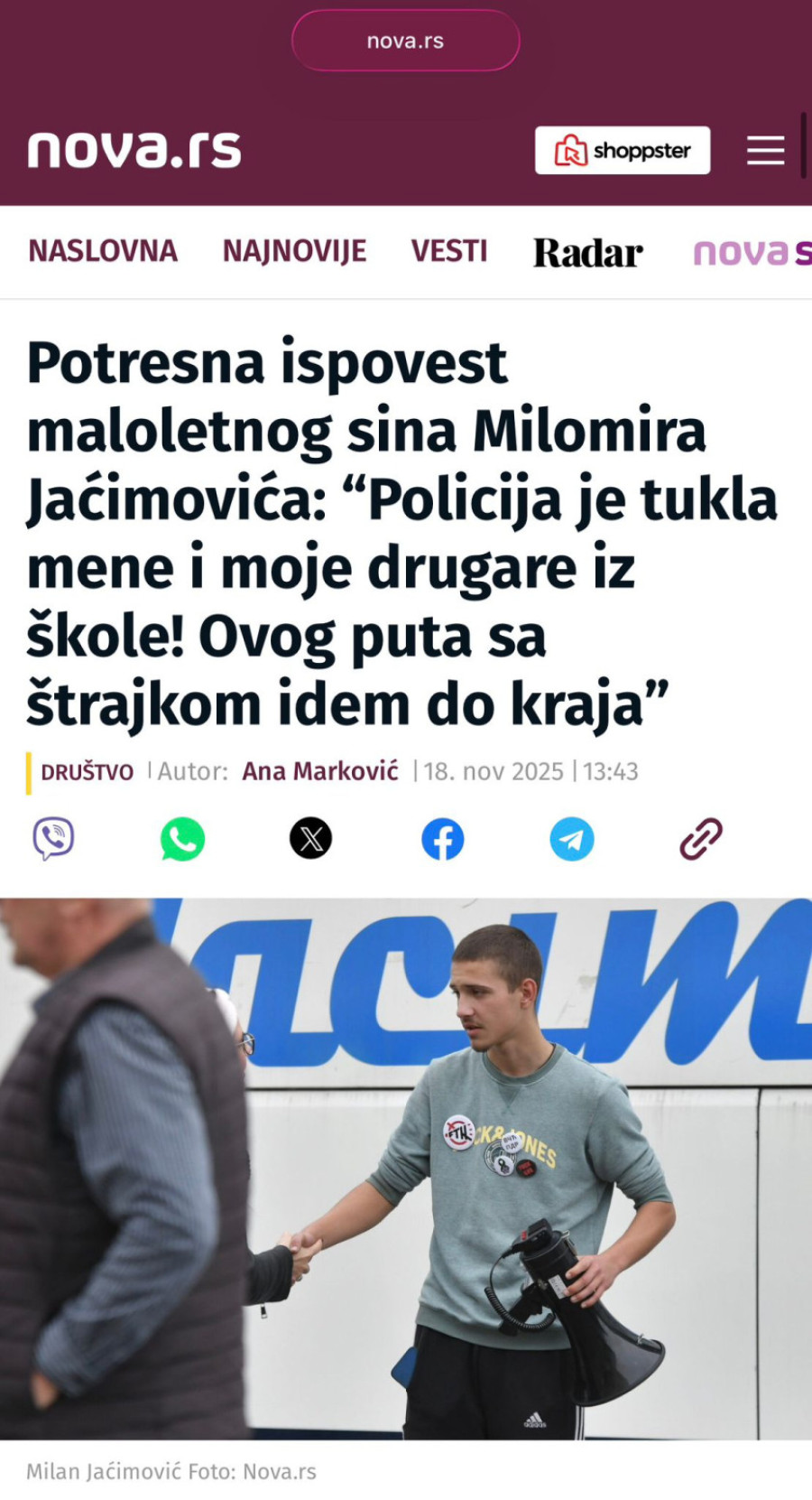 Pitanje je: Šta tačno studira maloletni sin Milomira Jaćimovića VIDEO