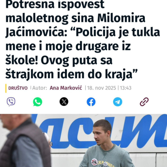 Pitanje je: Šta tačno studira maloletni sin Milomira Jaćimovića VIDEO