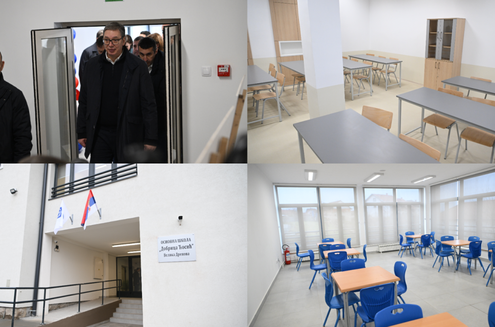 Otvorena škola u Velikoj Drenovi: Vrednost radova 324 miliona dinara; Vučić: Treba dovesti investitora