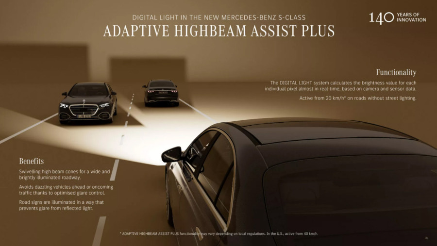 Nova S klasa osvetljava put kao nikad pre: 50.000 LED dioda u službi bezbednosti FOTO