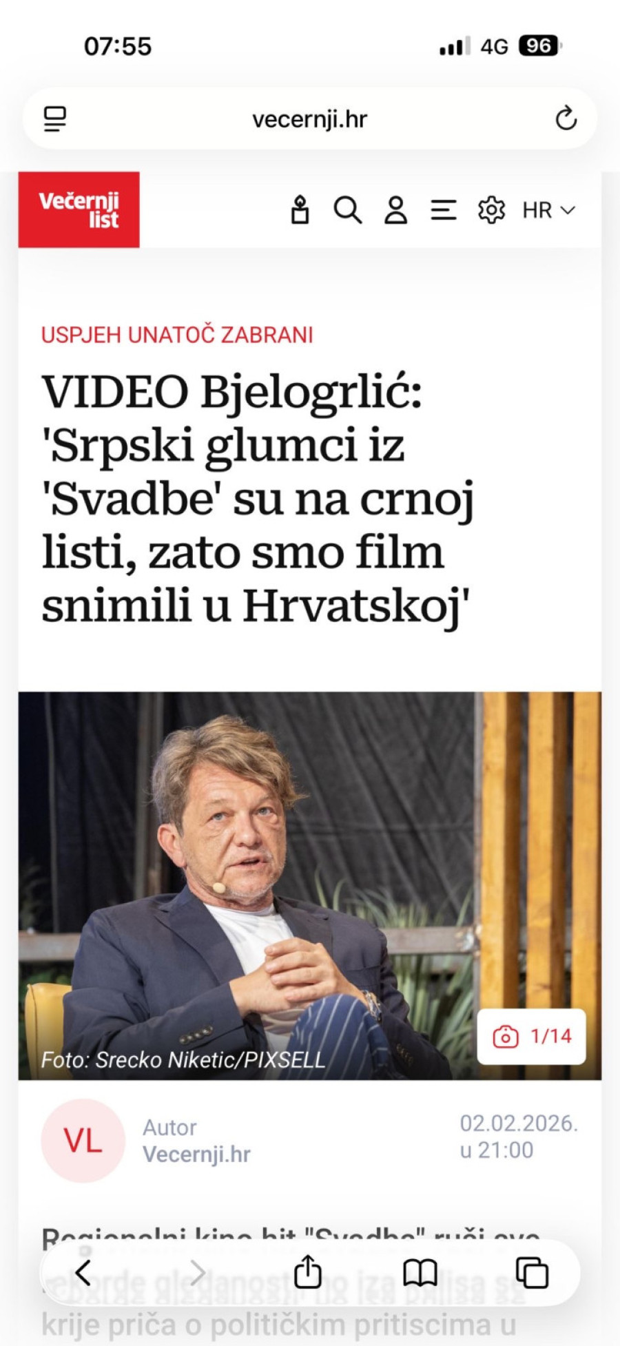Bjelogrlić napada Srbiju da bi dobio pare iz Hrvatske; Hoće da bude omiljeni gost u Rovinju