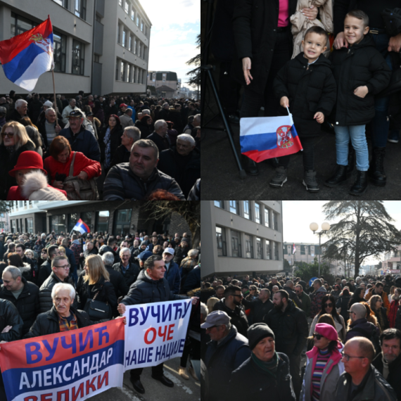 Veliki broj građana dočekao Vučića u Mladenovcu; Vijorile se srpske zastave FOTO