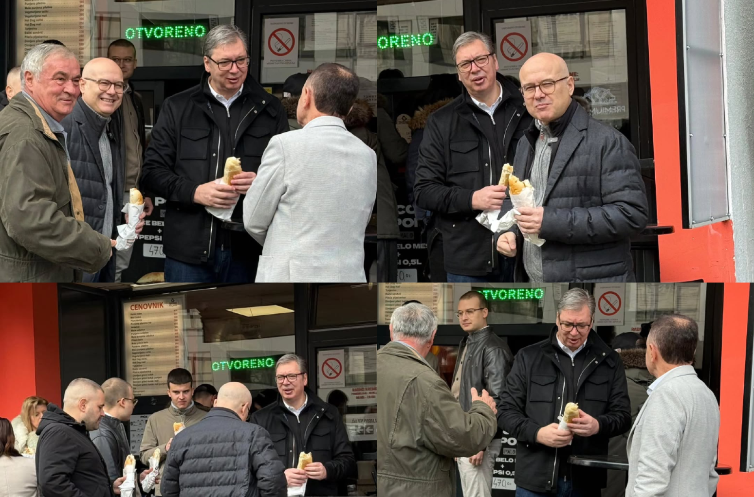 Vučić u Novom Sadu: Jutarnji sendvič sa Milošem i njegovim sinovima; Sad zajedno među Krajišnike na sajam FOTO
