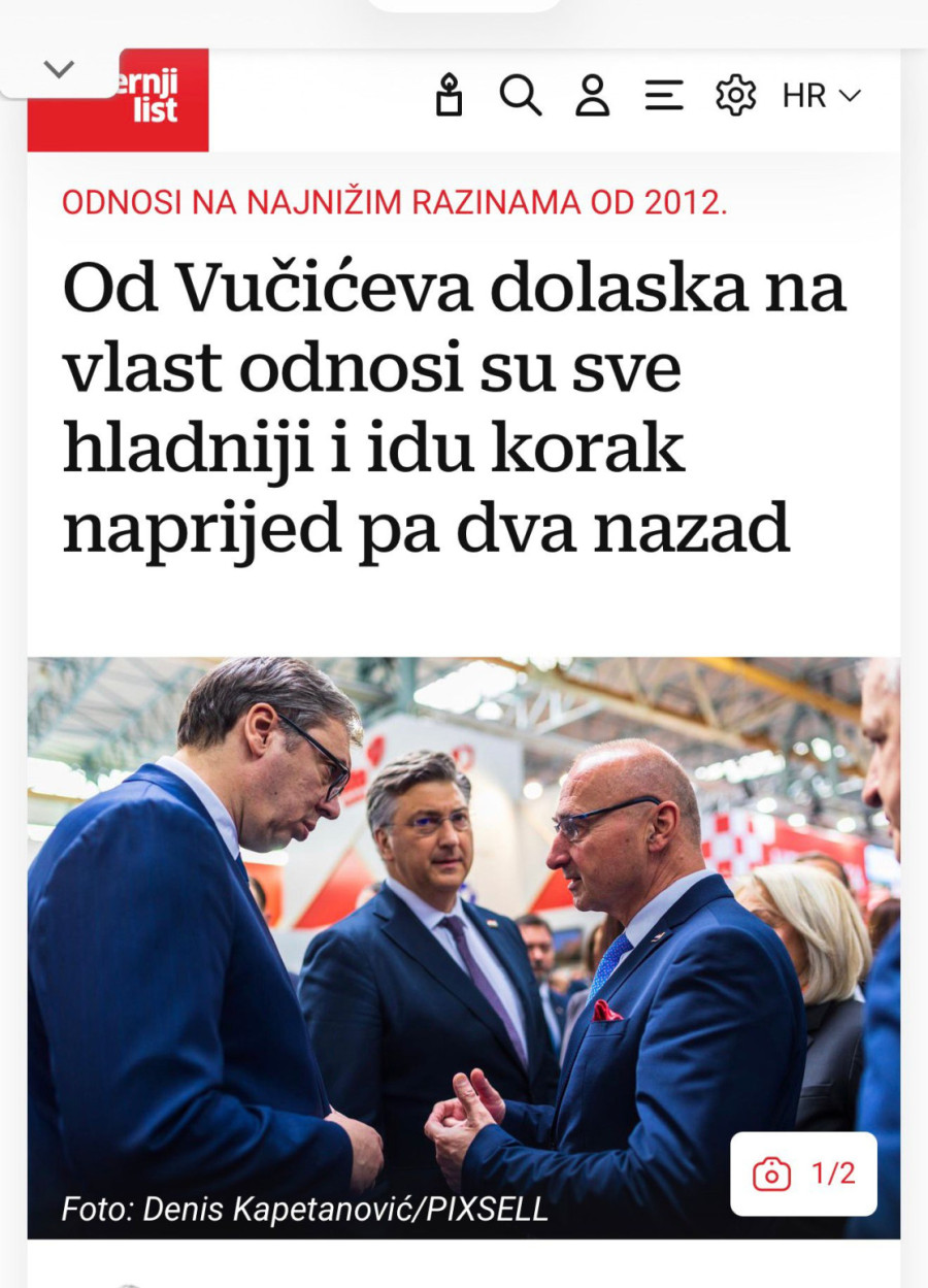 Vučić smeta Hrvatskoj jer je Srbiju uzdigao ekonomski i vojno; Žale za vremenom Tadića, kada im se klanjao