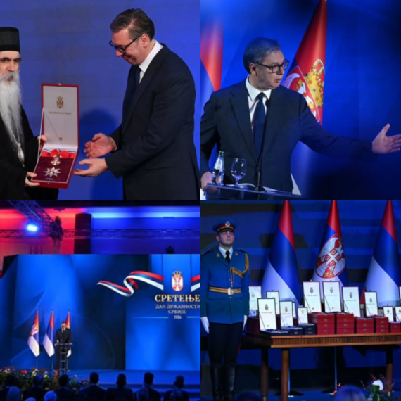 Vučić uručio odlikovanja povodom Dana državnosti; "Bićemo pritisnuti teže i više nego ikada"