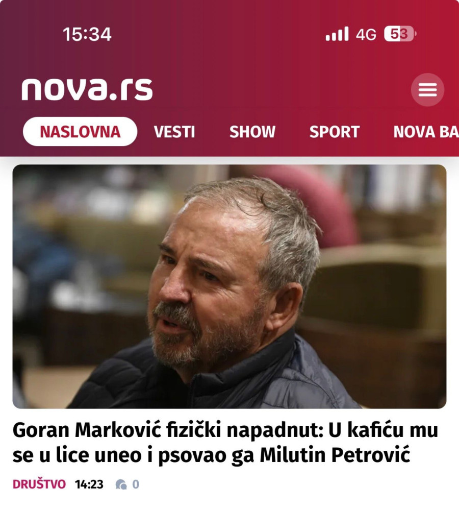 Goran Marković mesecima huška na građanski rat, a kada mu se neko suprotstavi laže da je napadnut