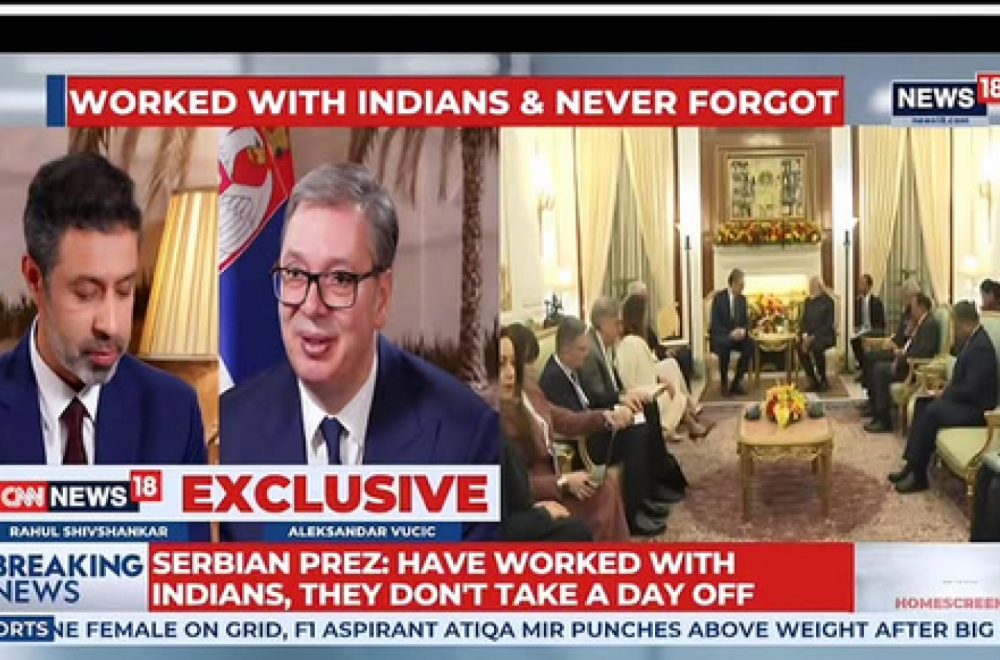 Vučić ekskluzivni gost CNN Indija: Modi hoće da dublje sarađujemo u vojnoj industriji, IT sektoru... VIDEO