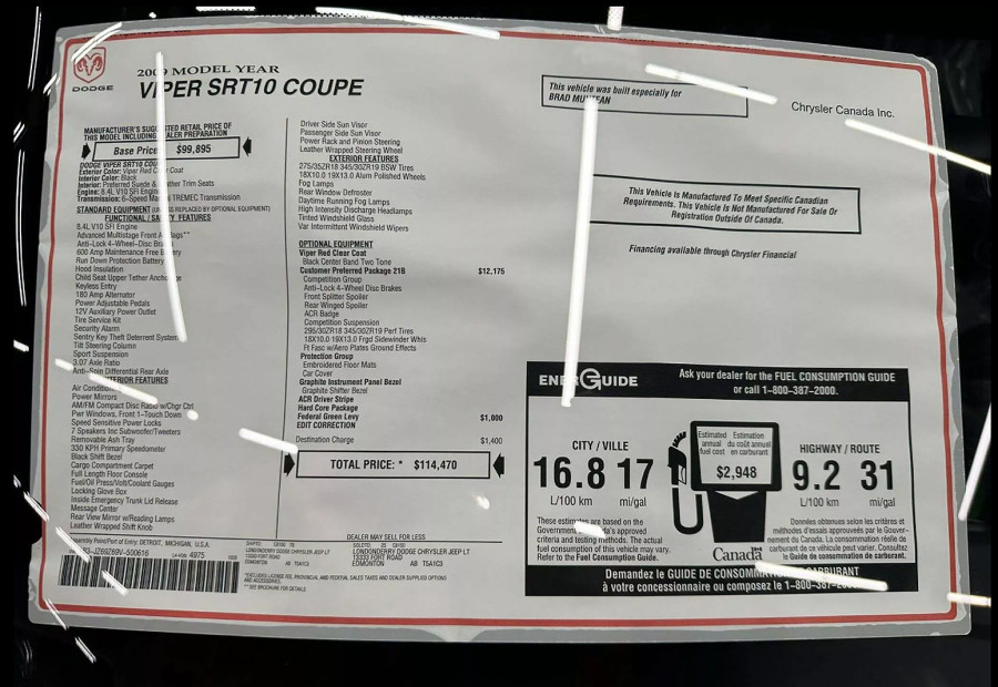 Dobra prilika? Dodge Viper iz 2009, i dalje u fabričkom najlonu, prešao samo 24 km FOTO