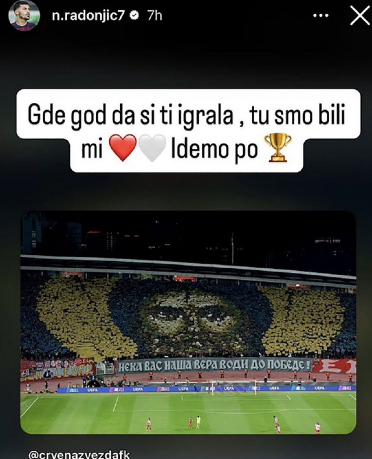 Javio se Nemanja Radonjić posle Zvezdine eliminacije FOTO