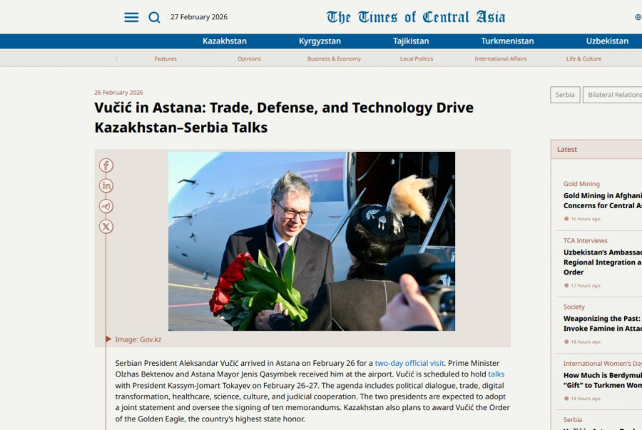 Poseta Vučića Astani glavna vest u svim kazahstanskim medijima: Vide ga kao ključnog partnera na Balkanu FOTO