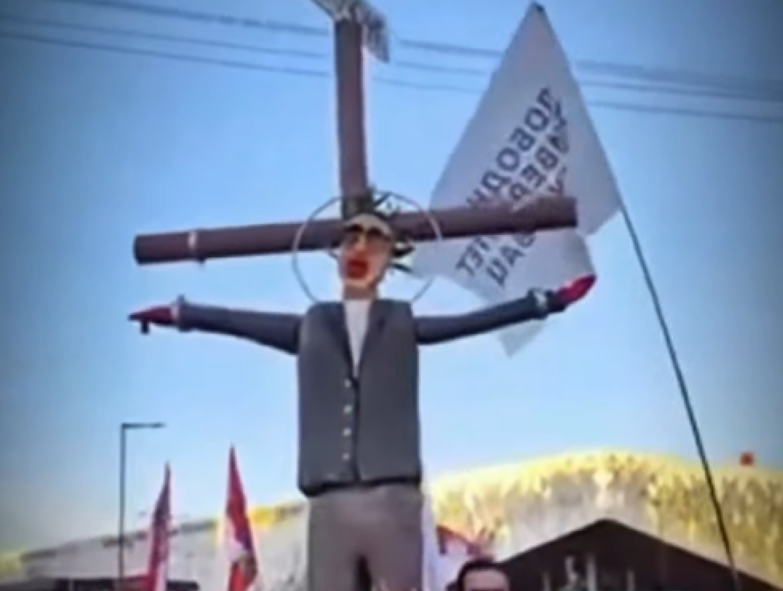 Nov poziv na ubistvo Vučića: Sramna karikatura nastavak nasilne politike; Posle razapinjanja, probadanje FOTO