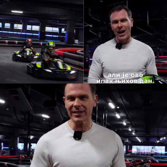 Mali sa koleginicama na kartingu za Dan žena; Uručio i ruže damama u SNS-u: "Vi ste stub svake porodice" VIDEO