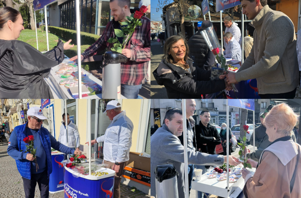 SNS na Zvezdari, Čukarici, u Zemunu, Grockoj sa damama obeležila 8. mart: "One su stub društva" FOTO/VIDEO