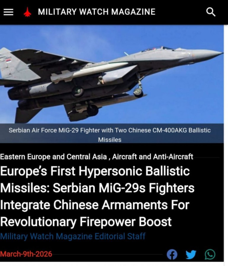 Amerikanci pišu: Srbija prva nabavila hipersonične balističke rakete u Evropi FOTO