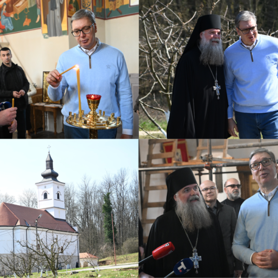 Vučić u manastiru Pinosava; "Zaštitiću Srbiju"; "Važno je da sačuvamo porodicu" FOTO/VIDEO