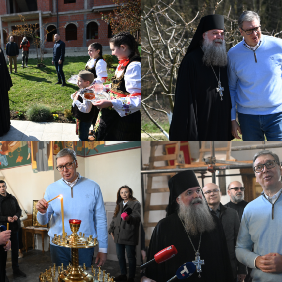 Vučić u manastiru Pinosava; "Zaštitiću Srbiju"; "Važno je da sačuvamo porodicu" FOTO/VIDEO