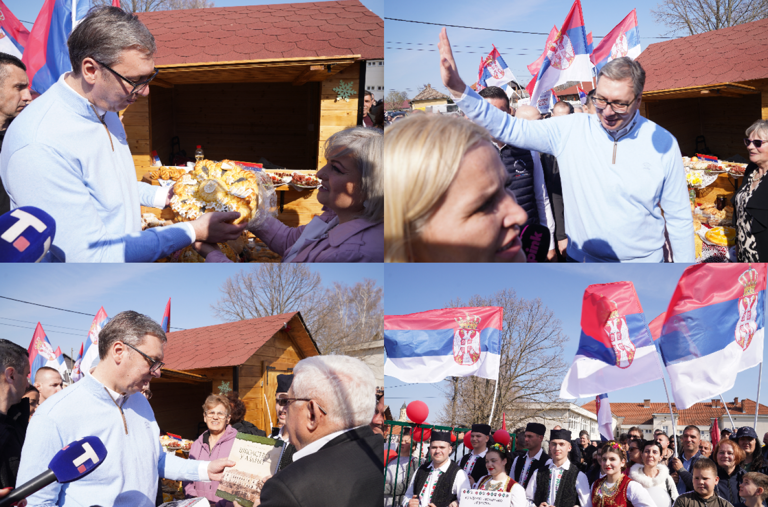 Vučić u varoši Azanja; Dočekan velikim aplauzom, vijore se srpske trobojke; Ori se Aco, Srbine FOTO/VIDEO