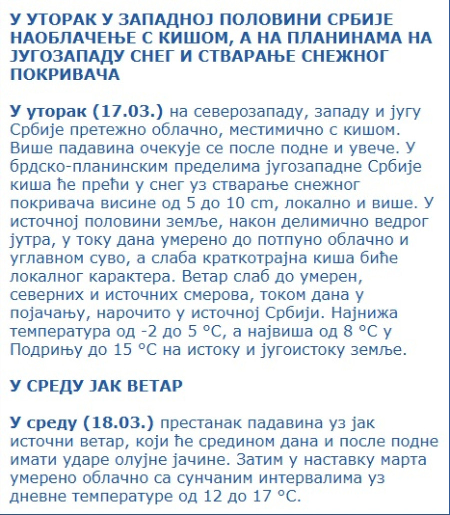 RHMZ već najavio: Spremite se, stiže sneg