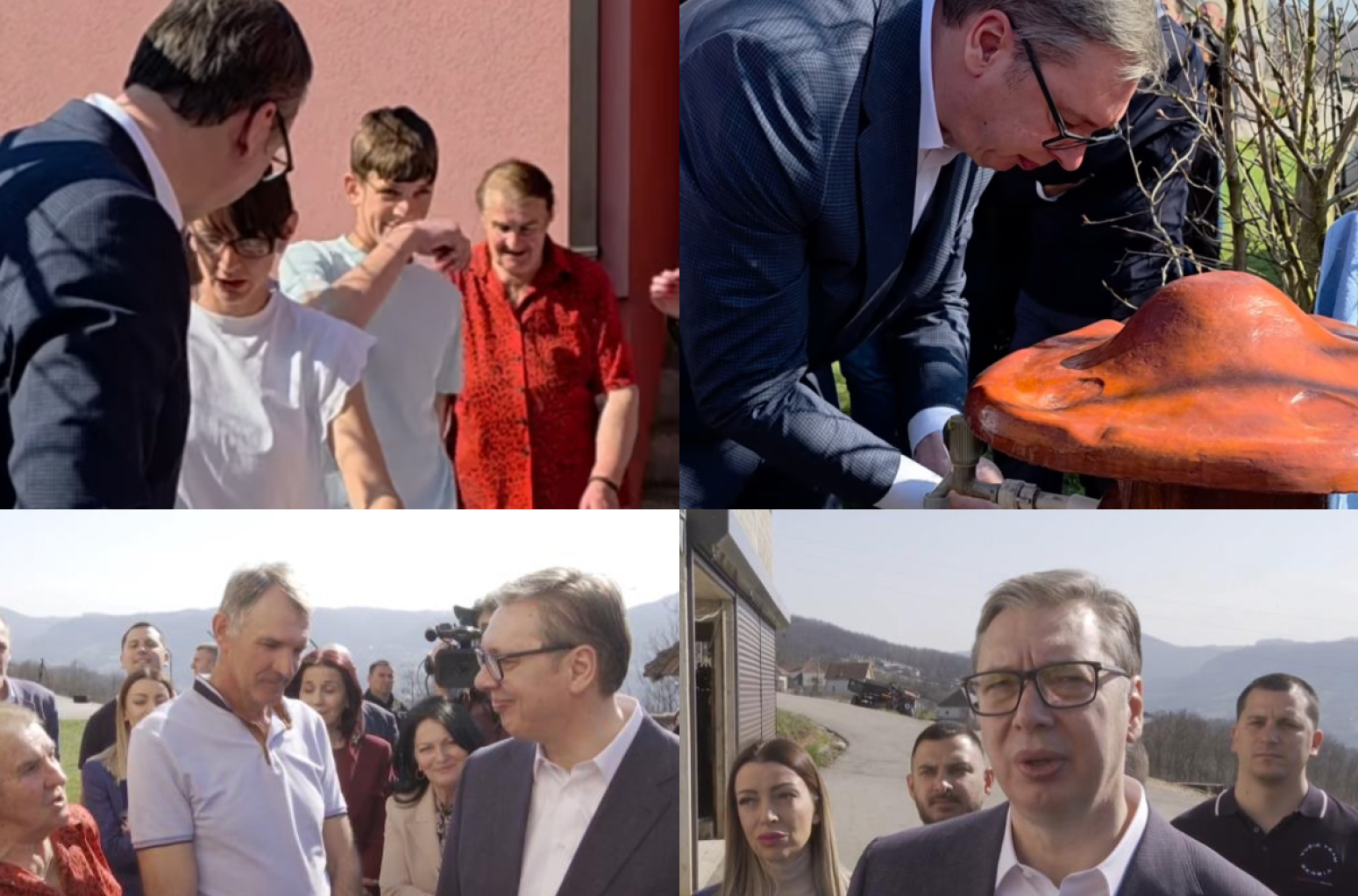 Vučić u Sevojnu: Razgovara sa penzionerima; Obišao i domaćinstvo porodice Raković; Izneo poseban zahtev