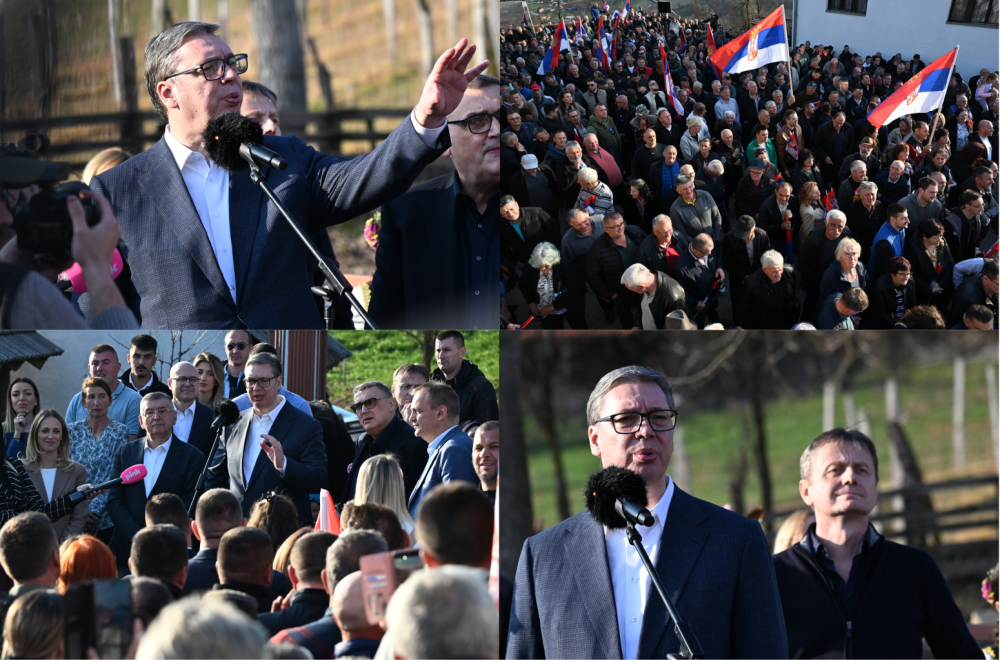 Vučić u selu Kotraža kod Lučana; "Sačuvećamo mir, nastavićemo da povećamo plate i penzije" FOTO/VIDEO