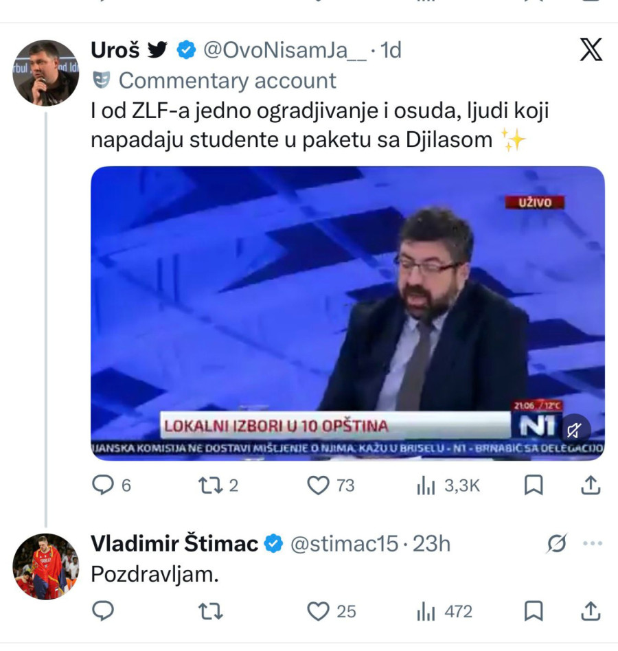 Štimac udario na Đilasa; Poručio da ne može da osvoji ni 1,4 odsto na izborima FOTO