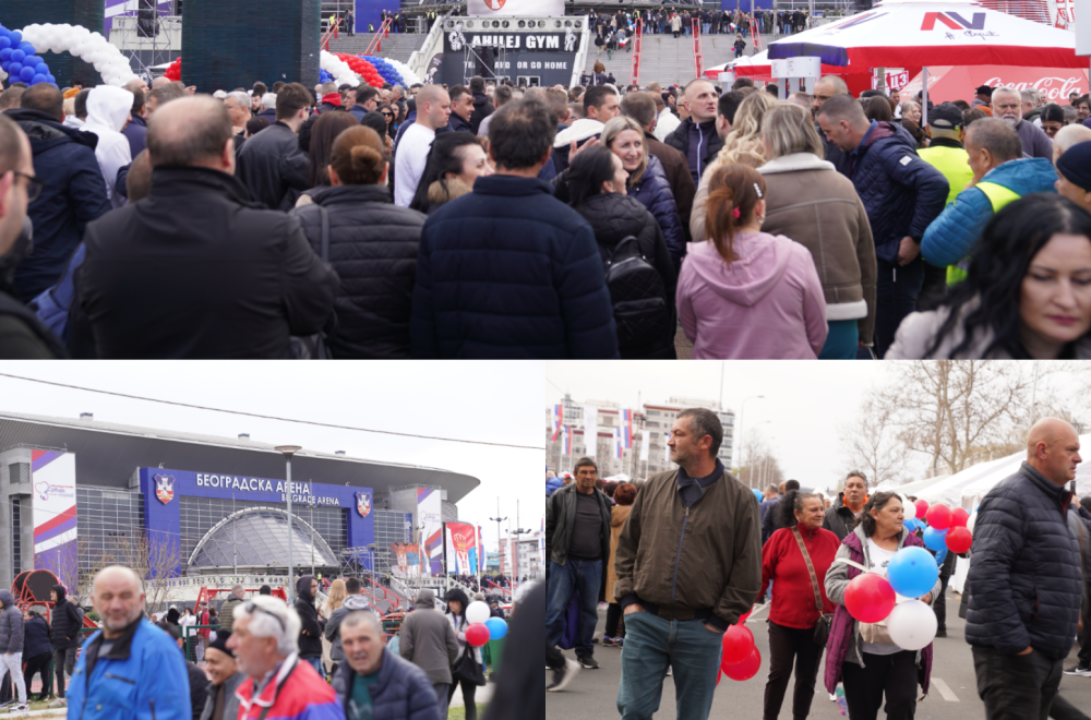 Veličanstveni skup u Beogradskoj areni; Veliki broj ljudi, narod došao da pruži podršku Vučiću FOTO