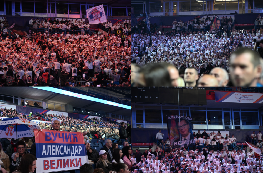 Počeo veliki skup SNS-a: Arena puna, mnogo ljudi ostalo ispred; Vučić ima važnu poruku za kandidate FOTO