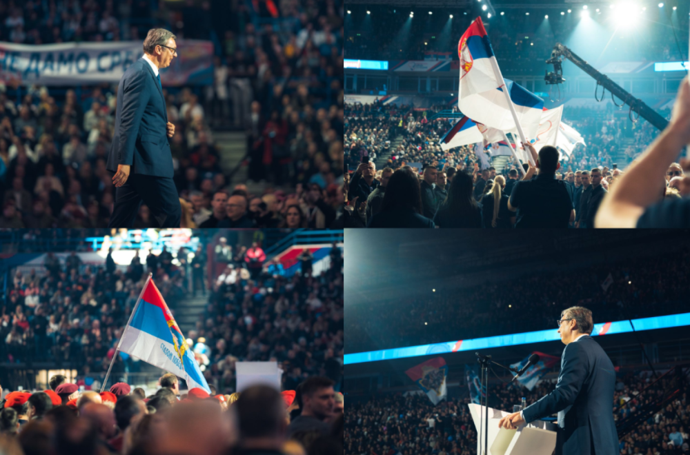 Održan veliki miting SNS-a u Beogradskoj areni; Vučić poslao moćne poruke; 70.000 ljudi na skupu FOTO/VIDEO