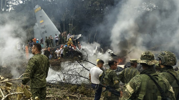 "Hercules C-130" crashes during takeoff; Horrific footage from the crash site VIDEO